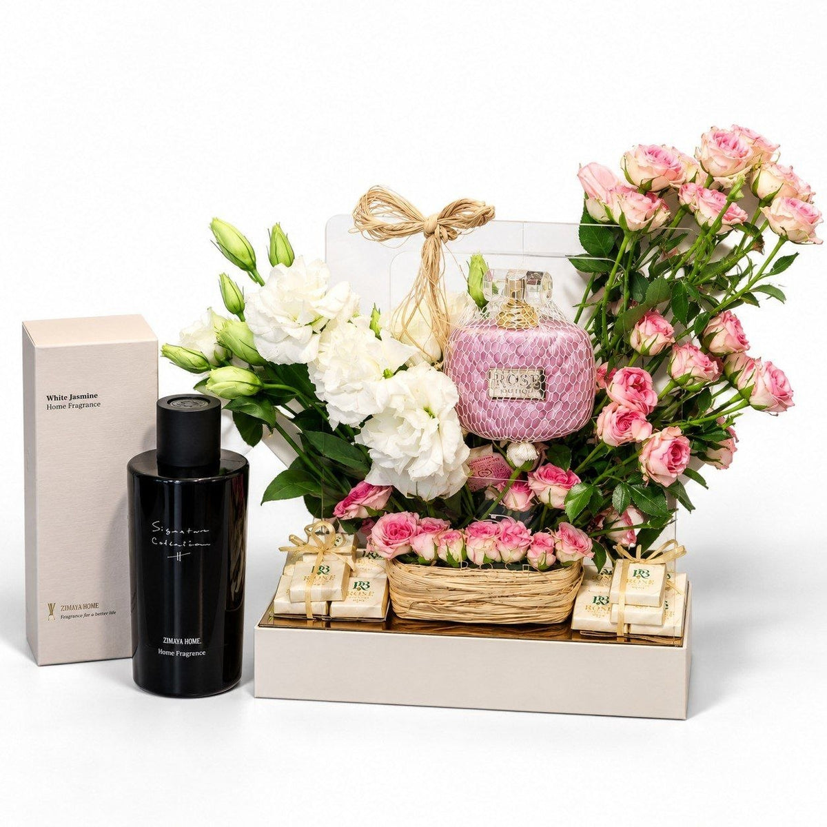 حقيبة هدايا أكريليك بعطر لوفلي بينك