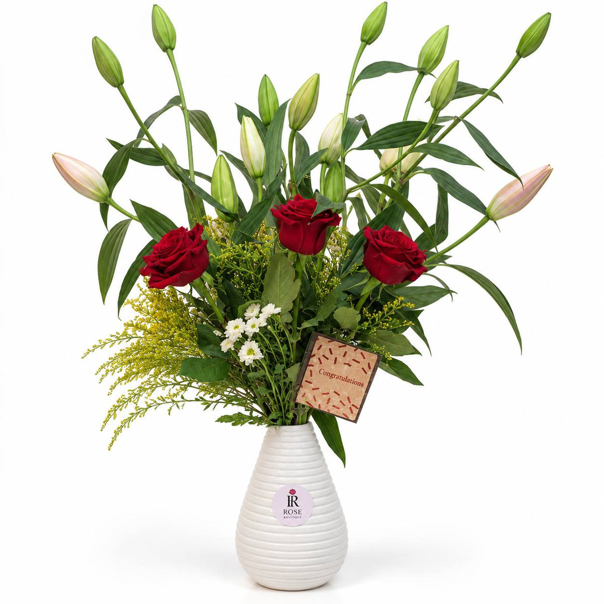 Red Lily Elegance Vase