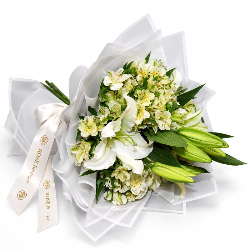 White Oriental Lily Bouquet